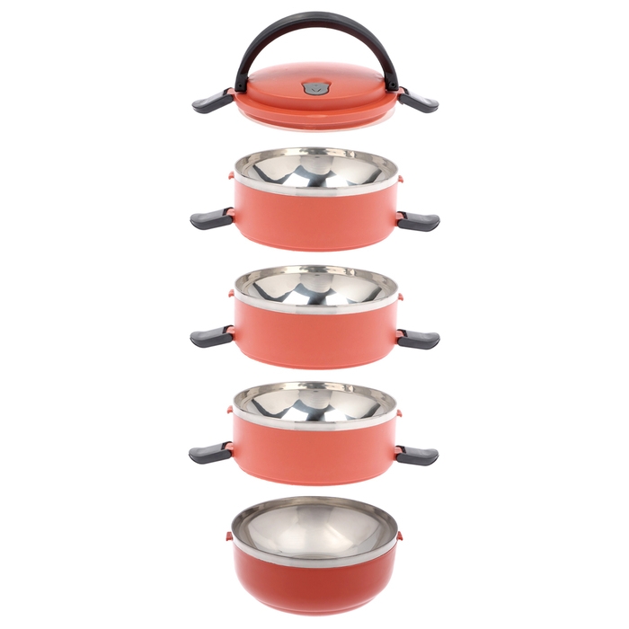 Ланч-бокс "Доляна", 2 л, сохраняет тепло 3 ч, 14 х 26 см,  коричневый