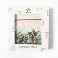 Скатерть Этель Christmas wreath 150х110см +/-3см с ВГМО, 100%хл, саржа 190гр/м2