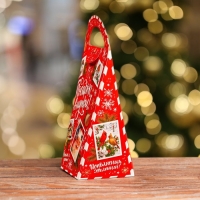 Новый год. Коробка подарочная складная "Новогодица красный" 10/20 х 10 х 23 см.