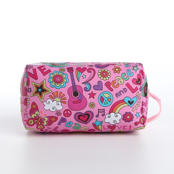 Косметичка на молнии, цвет розовый/разноцветный