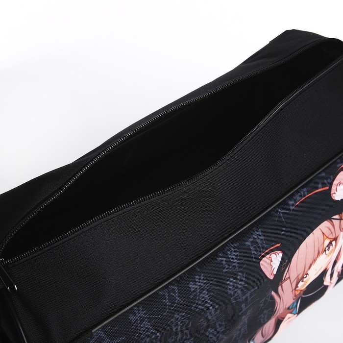 Сумка сдетская спортивная для девочки &laquo;Девочка с ушками&raquo;, 40х24х21см, отд на молнии, чёрный