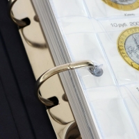 Альбом для монет на кольцах 225 х 265 мм, "Памятные монеты РФ", обложка ламинированный картон, 13 листов и 13 цветных картонных вставок Альбом для монет на кольцах 225 х 265 мм, "Памятные монеты РФ", обложка ламинированный картон, 13 листов и 13 цветных картонных вставок