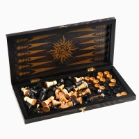 Настольные игры 3 в 1 "Классика": шашки, шахматы, нарды, деревянные 40 х 40 см