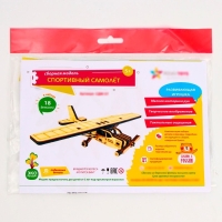 Деревянный конструктор. Cборная модель «Спортивный самолёт» 18 деталей Деревянный конструктор. Cборная модель «Спортивный самолёт» 18 деталей