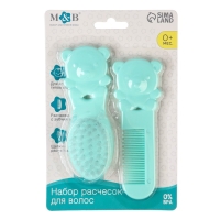 Набор расчесок «Мишка», 2 шт., цвет зеленый Набор расчесок «Мишка», 2 шт., цвет зеленый