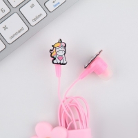 Наушники вакуумные, держатель для проводов &laquo;Единорог дарю счастье&raquo;, мод.VBT 1,1, 12,5 х 8,5 см.