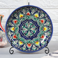 Ляган Риштанская Керамика "Узоры", 25 см, синий микс