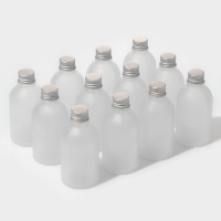 Набор стеклянных баночек для специй с металлической крышкой Доляна &laquo;Аква&raquo;, 150 мл, 5,5&times;11,5 см, 12 шт