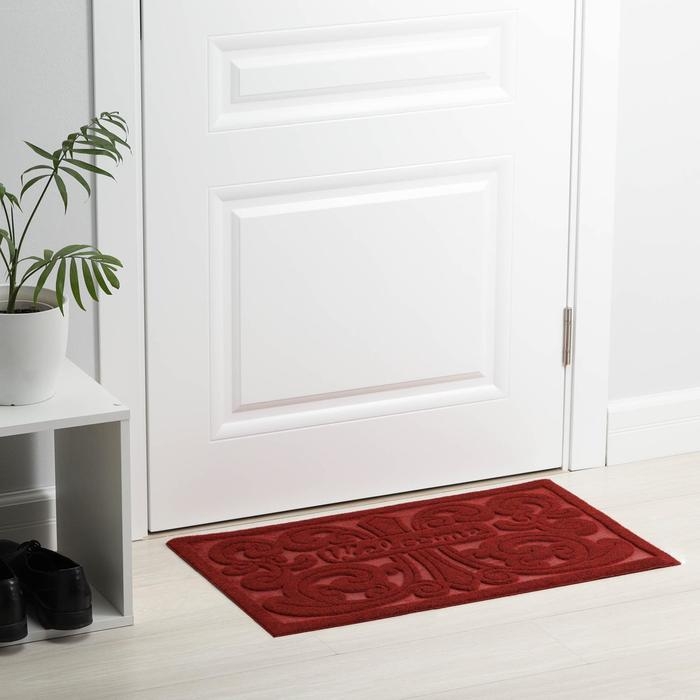 Коврик влаговпитывающий придверный без окантовки &laquo;Welcome Вензель&raquo;, 45&times;75 см, цвет МИКС