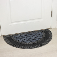 Коврик придверный полукруглый Доляна &laquo;Меандр&raquo;, 45&times;75 см, цвет серебряный