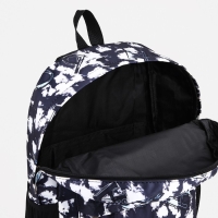 Рюкзак школьный из текстиля на молнии, 3 кармана, цвет чёрный