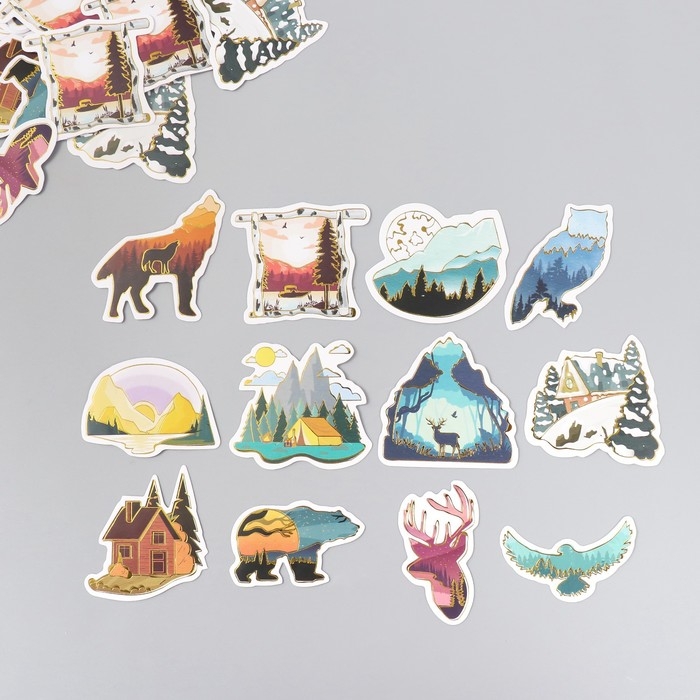 Наклейки для творчества Наклейки для творчества "Природа" тиснение золото набор 48 шт 9х7х0,8 см