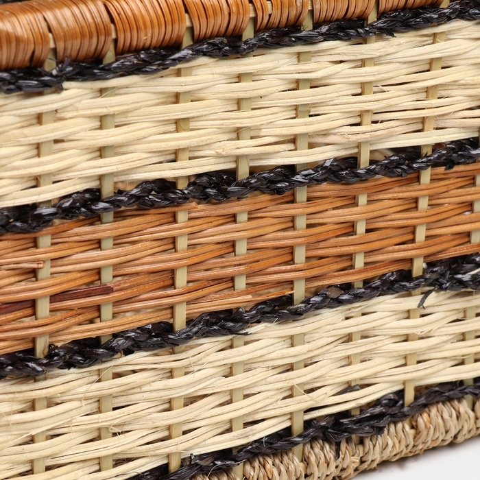 Корзина плетеная, 39х31х21,5 см, ротанг, джут