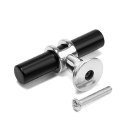 Ручка-кнопка CAPPIO, d=12 мм, пластик, цвет хром/черный