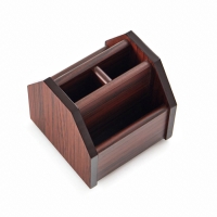 Органайзер 4 секции, вращающийся, под красное дерево с лак. кантиками, 12х12х12 см, микс