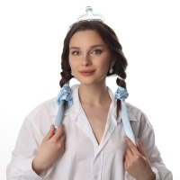 Набор для завивки &laquo;Волшебный локон&raquo;, 4 предмета: бигуди, резинки - 2 шт, крабик, цвет голубой