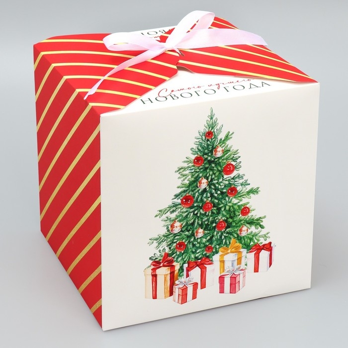 Коробка подарочная новогодняя складная &laquo;Сказочного Нового года&raquo;, ёлочка, 18 х 18 х 18 см, Новый год