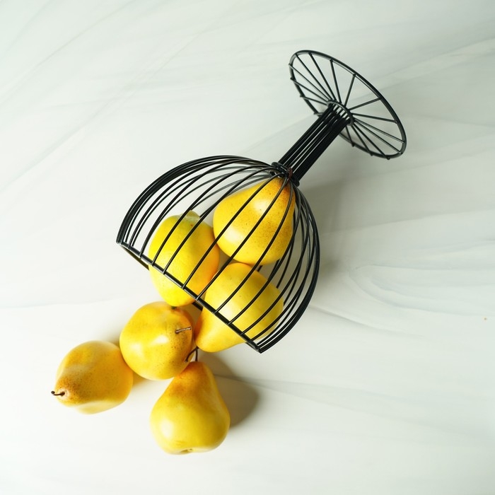 Фруктовница Доляна &laquo;Эстетика&raquo;, 18&times;18&times;23 см, чёрный