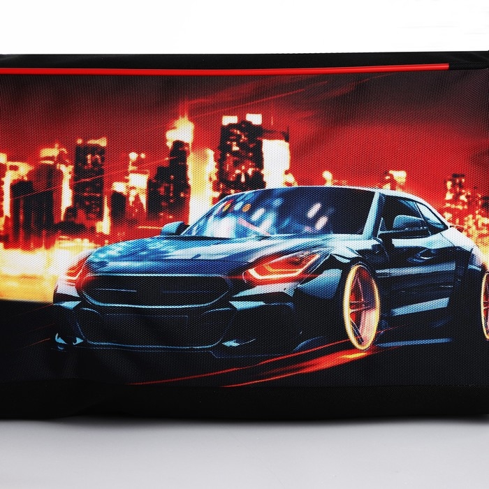 Сумка детская спортивная для мальчика &laquo;Крутая тачка&raquo;, 40х24х21, отд на молнии, чёрный