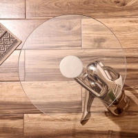 Столик кофейный 52х52х50 см, алюминий, стекло Столик кофейный 52х52х50 см, алюминий, стекло