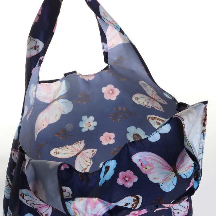 Сумка хозяйственная на кнопке, складная, цвет синий