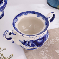 Сахарница "Шатер", гжель, фарфор, 15х18 см Сахарница "Шатер", гжель, фарфор, 15х18 см