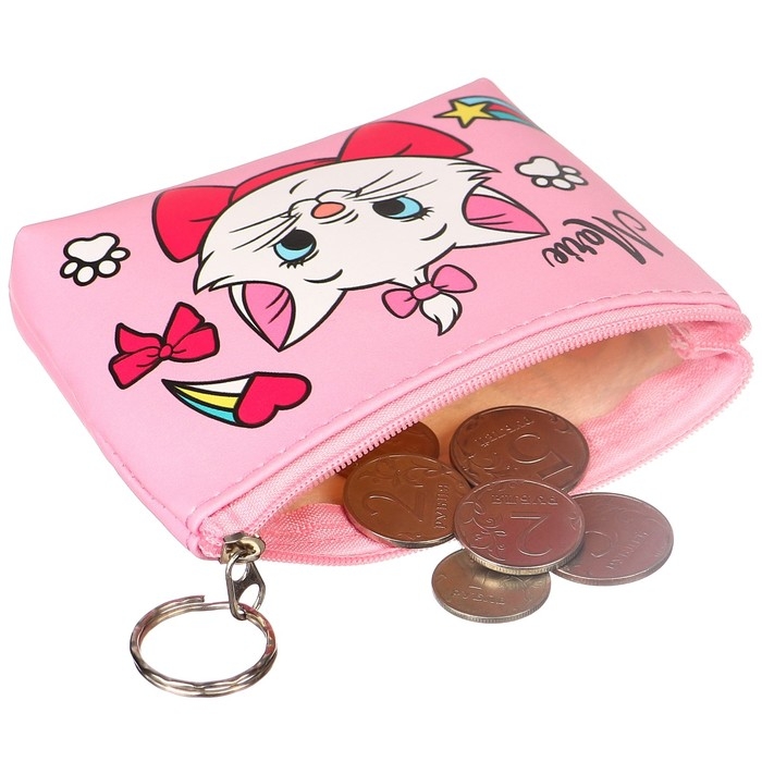 Кошелек-сумочка, кожзам на молнии, 11,5 х 2,5 х 8 см, Коты аристократы