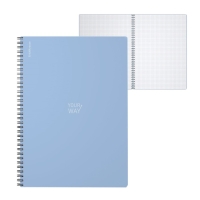 Тетрадь A4 на спирали, 80 листов в клетку, ErichKrause Symbol, пластиковая обложка, тиснение "песок", блок офсет 100% белизна, голубая Тетрадь A4 на спирали, 80 листов в клетку, ErichKrause Symbol, пластиковая обложка, тиснение "песок", блок офсет 100% белизна, голубая