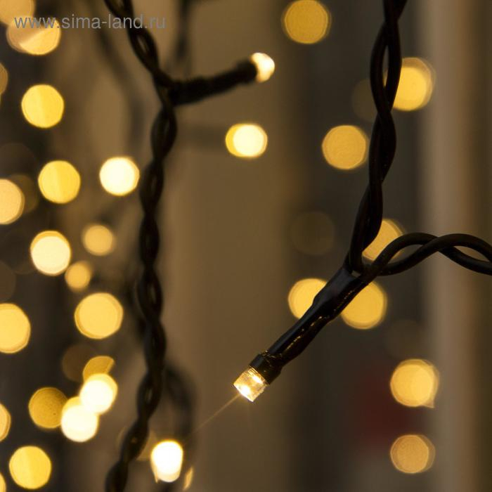 Гирлянда &laquo;Занавес&raquo; 2 &times; 1.5 м, IP44, УМС, тёмная нить, 360 LED, свечение тёплое белое, 220 В