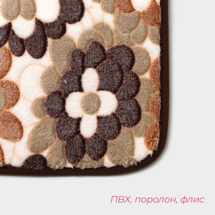 Коврики для ванной и туалета Доляна «Бежевая фантазия», 2 шт: 40×50 см, 50×80 см Коврики для ванной и туалета Доляна «Бежевая фантазия», 2 шт: 40×50 см, 50×80 см