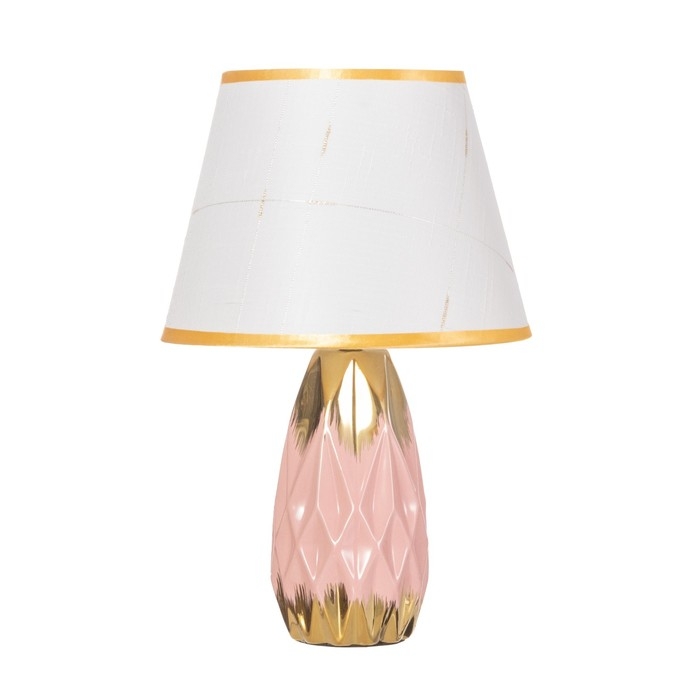 Лампа настольная Лампа настольная "Андреа" 1х40Вт Е14 розовый/золото 24х24х40см