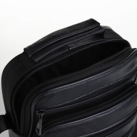 Сумка мужская на молниях, длинный ремень, цвет чёрный Сумка мужская на молниях, длинный ремень, цвет чёрный