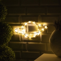 Светодиодная фигура «Планета» 30 × 15 см, металл, батарейки ААх2 (не в комплекте), свечение тёплое белое Светодиодная фигура «Планета» 30 × 15 см, металл, батарейки ААх2 (не в комплекте), свечение тёплое белое