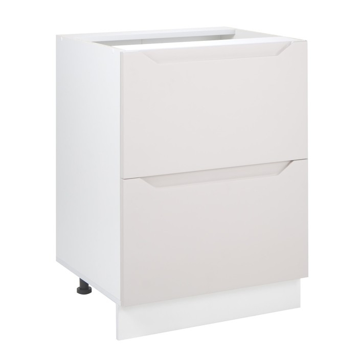 Шкаф напольный 600 2 ящика Хельга, 600х500х824, Белый/Грей софт МДФ Шкаф напольный 600 2 ящика Хельга, 600х500х824, Белый/Грей софт МДФ