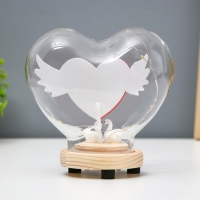 Ночник колба "Сердце" LED от батареек 3хLR44 13х7,2х12 см RISALUX