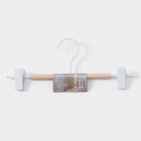 Вешалка для брюк и юбок LaDо́m Laconique, 28&times;11,5&times;2,8 см, с зажимами, цвет белый