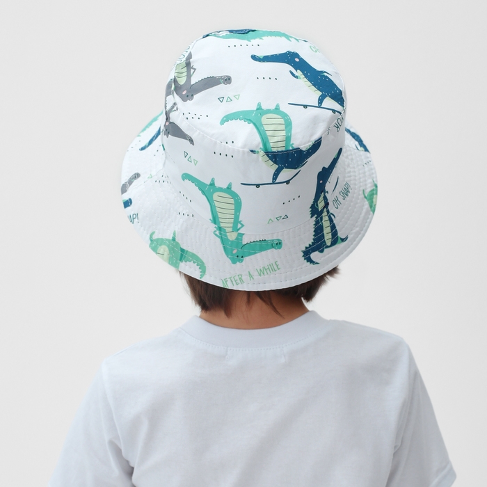 Панама детская KAFTAN "Крокодилы" р.50 белый