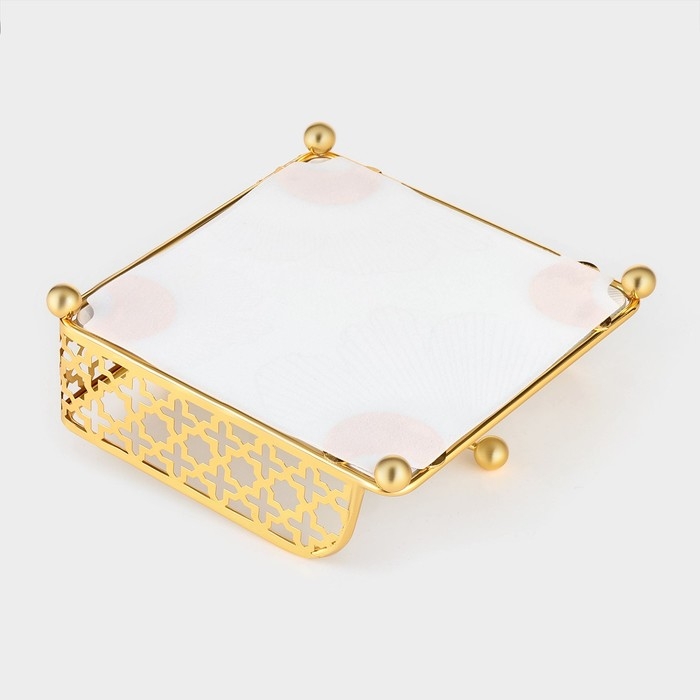 Салфетница &laquo;Рассвет&raquo;, 15&times;15&times;6,5, цвет золотой