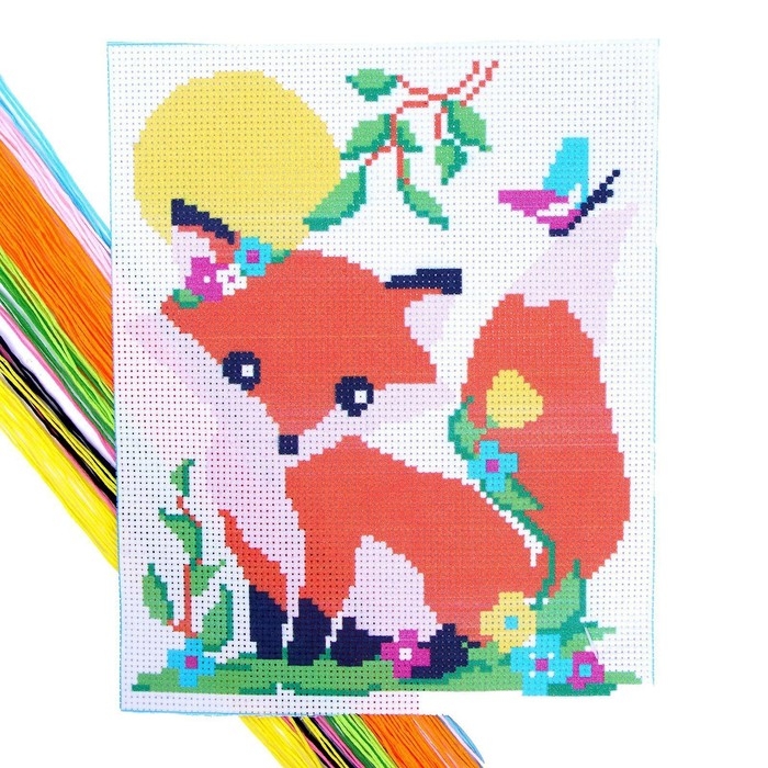 Вышивка крестиком для детей &laquo;Лиса&raquo;, набор для творчества, 25 х 20 см