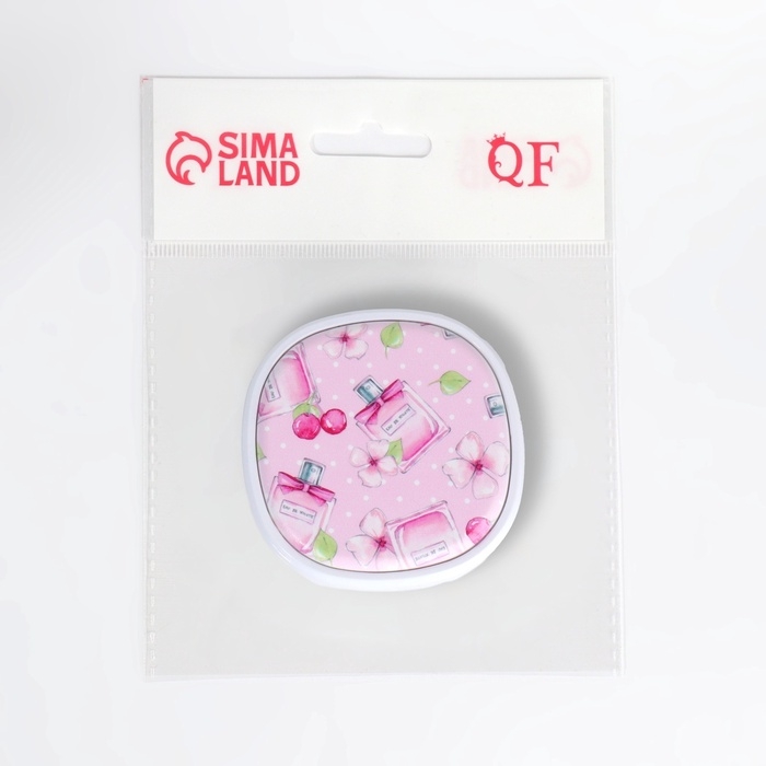 Зеркало складное &laquo;Флаконы&raquo;, 7,5 &times; 7,5 см, цвет нежно - розовый