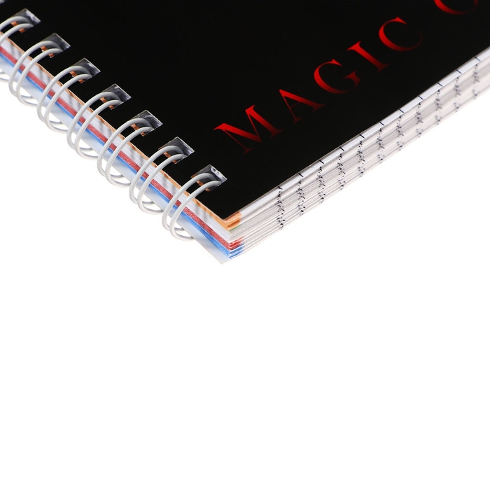 Тетрадь 96 листов в клетку на гребне "Магия цветов", обложка мелованный картон, перфорация на отрыв, блок 65 г/м2, МИКС