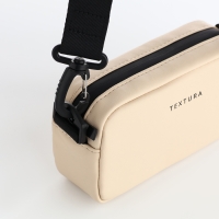 Сумка женская на молнии, TEXTURA, маленький размер, длинный ремень, цвет бежевый Сумка женская на молнии, TEXTURA, маленький размер, длинный ремень, цвет бежевый