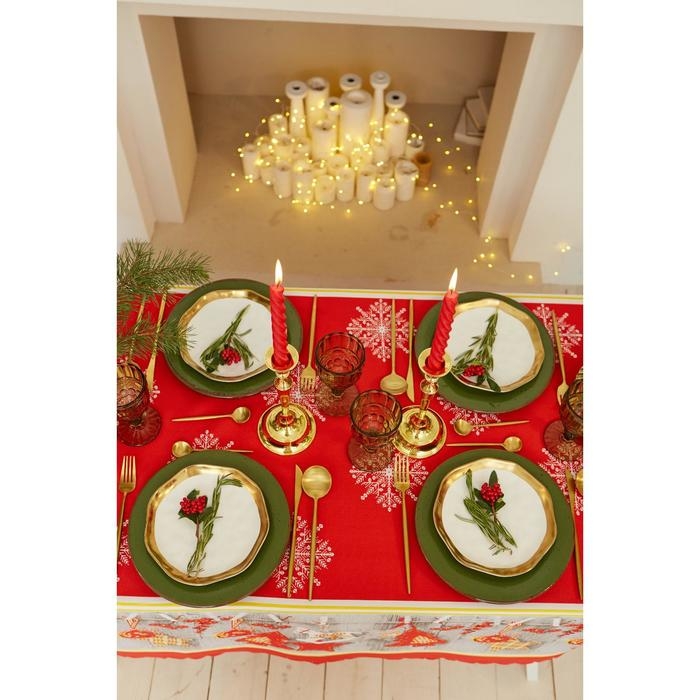 Скатерть новогодняя Доляна &laquo;Домашний уют&raquo; 145*180 см, 100% п/э