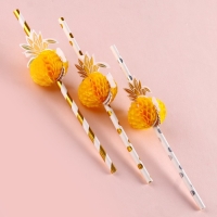 Трубочки для коктейля &laquo;Ананас&raquo;, спираль, в наборе 6 штук