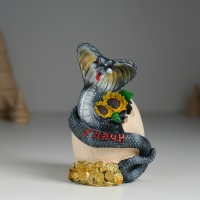 Копилка полистоун "Змея тёмная с подсолнухами и монетами" 7,2х6,5х11,2 см Копилка полистоун "Змея тёмная с подсолнухами и монетами" 7,2х6,5х11,2 см