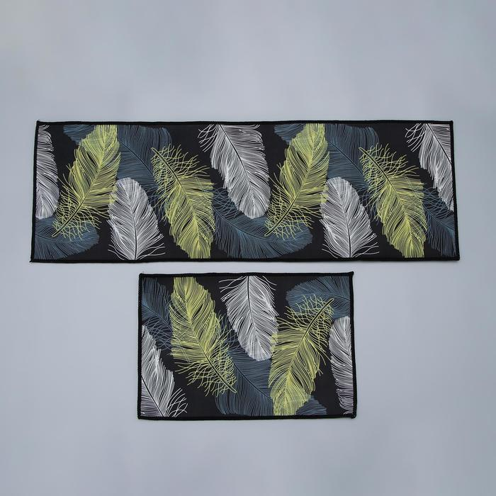 Коврики для дома Доляна &laquo;Перья&raquo;, 2 шт: 40&times;60, 40&times;121 см