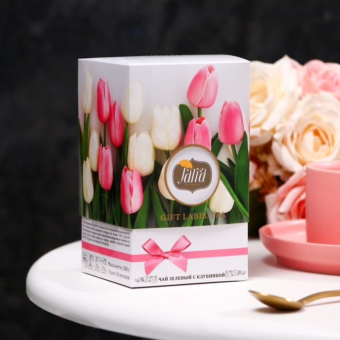 Чай зеленый Чай зеленый "Тюльпаны" с клубникой, 100 г