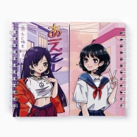 Двойной блокнот на гребне, мягкая обложка, размер 15х12см, 48 л &laquo;Аниме&raquo;