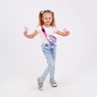 Сумка детская для девочки поясная &laquo;Единорог&raquo; 20 см х 10 см х 6 см