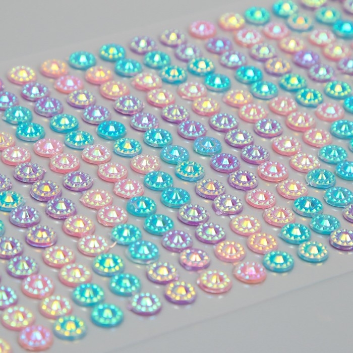 Наклейка пластик стразы Наклейка пластик стразы "Треугольный градиент" МИКС 24,6х10 см